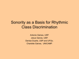 Sonority as a Basis for Rhythmic Class Discrimination