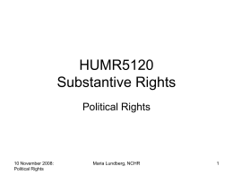 HUMR5120 Substantive Rights