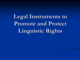 Legal Instruments to Promote and Protect Linguistic Lights