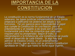 IMPORTANCIA DE LA CONSTITUCION