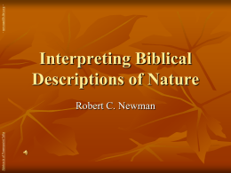 Interpreting Biblical Descriptions of Nature