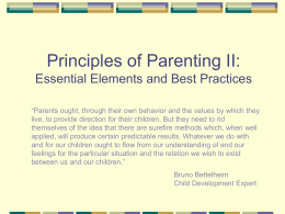 PROCLAMATION-BASED PRINCIPLES OF PARENTING …