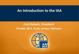 IAA Overview for SOA Board