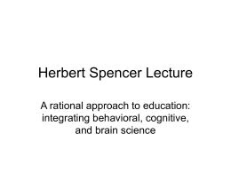 Herbert Spencer Lecture - James S McDonnell Foundation