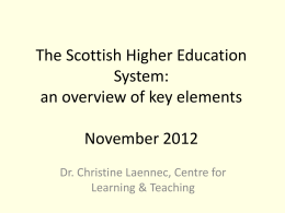 The Scottish Higher Education System: an overview of key