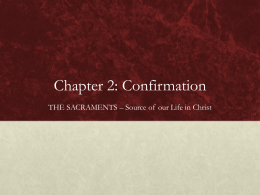 Chapter 2: Confirmation - Midwest Theological Forum