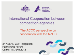 International Cooperation between competition agencies
