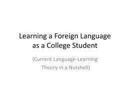 Learning a foreign language