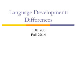 Language Development: Differences