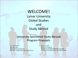 Global Studies and Study Abroad Program Proposal