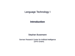 Language Technology I