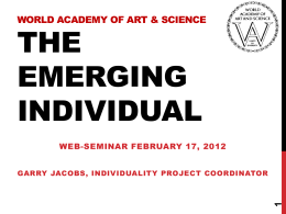 The Emerging Individual - World Academy of Art and …