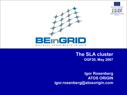 The SLA Cluster - Open Grid Forum
