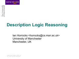 Description Logic Reasoning (I. Horrocks)