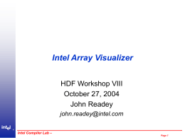 Intel Planning - HDF-EOS Tools and Information Center