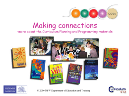 Making connections - Curriculum Support
