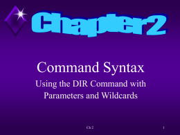 Ch 2 Command Syntax