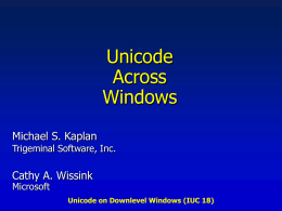 Unicode on Downlevel Windows