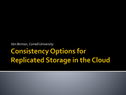 Reintroducing Consistency in Cloud Settings
