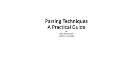 Parsing Techniques A Practical Guide by Dick Grune and