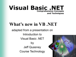 VS .NET Seminar Presentation