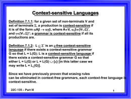 Context-sensitive Languages