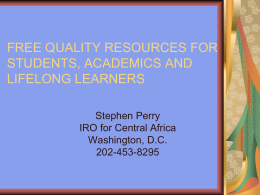 FREE QUALITY RESOURCES FOR STUDENTS, ACADEMICS …