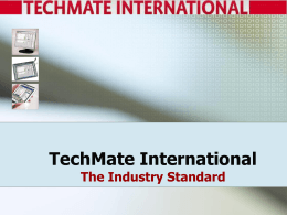 TechMate International Presentation to: Graebel Van Lines