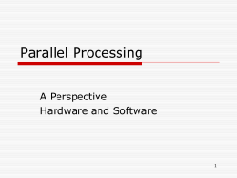 Parallel Processing - Department of Computer Science