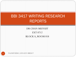 BBI 3417 WRITING RESEARCH REPORTS