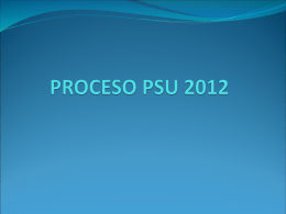 PROCESO PSU 2012