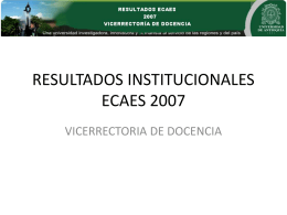 RESULTADOS INSTITUCIONALES ECAES 2007-2