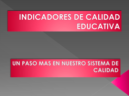 INDICADORES DE CALIDAD EDUCATIVA