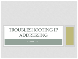 Troubleshooting IP Addressing