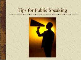 Tips for Public Speaking - Woodland Hills School District