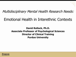 Emotional Health in Interethnic Contexts