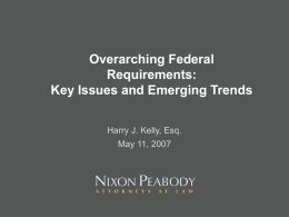Overarching Federal Requirements: Key Issues and …