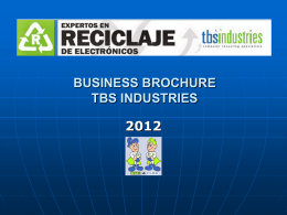 BUSINESS BROCHURE TBS INDUSTRIES & COESNA
