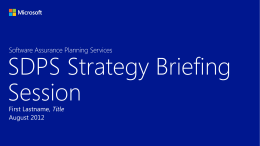 SharePoint 2013 - Strategy briefing session