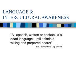 LANGUAGE & INTERCULTURAL AWARENESS