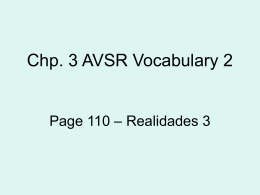 Chp. 3 AVSR Vocabulary 2