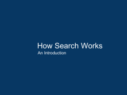 Understanding Search Engines - Cambridge Nationals ict