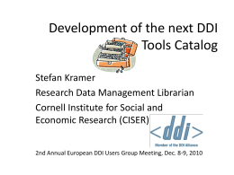 Development of the next DDI Tools Catalog