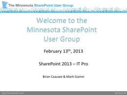 SharePoint 2013 - IT Professional