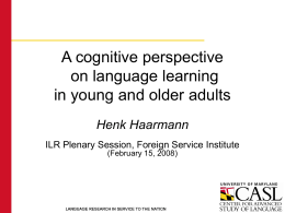 A cognitive perspective on language learning in young …