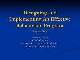 Designing and Implementing Effective Schoolwide …