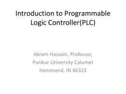 Introduction to Programmable Logic Controller(PLC)