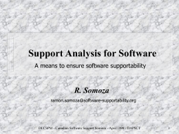 Support Analysis for Software