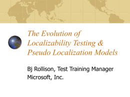 Localizability Testing & Pseudo Localization Modeling