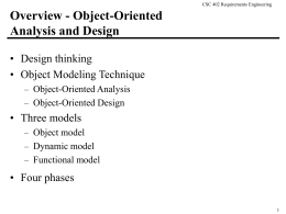 Overview - Object-Oriented Analysis and Design